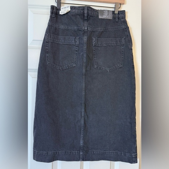 NWOT Free People We the Free Wild Roses Midi Skirt Black Size 27 - Picture 5 of 16